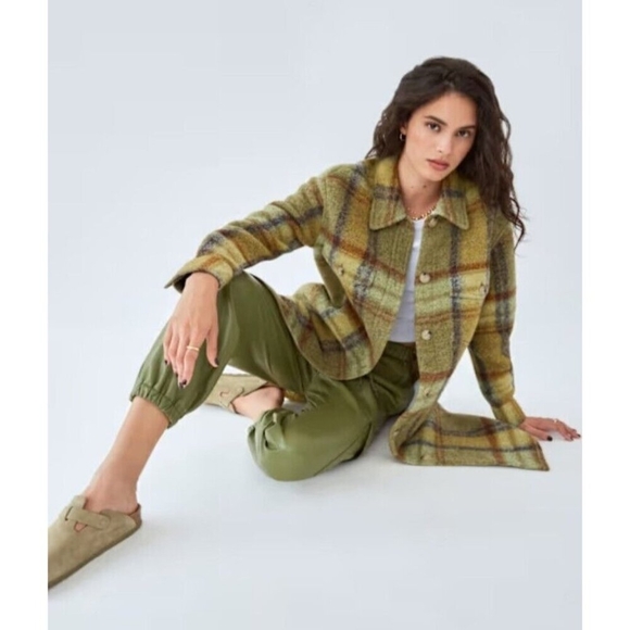Wilfred Free Aritzia Plaid Wool Blend The Ganna Long Shacket Womens Small - Picture 16 of 16